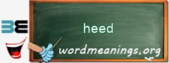 WordMeaning blackboard for heed